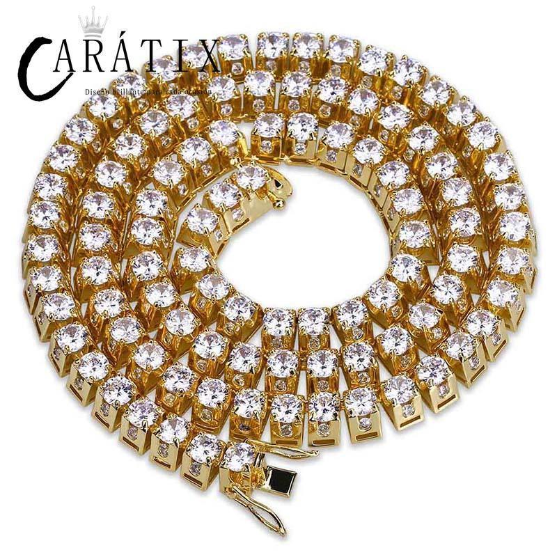 CARÁTIX 10mm Gold Iced Out CZ Tennis Chain Choker Necklace - CaratixJewelry