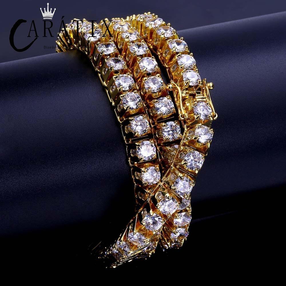 CARÁTIX 10mm Gold Iced Out CZ Tennis Chain Choker Necklace - CaratixJewelry