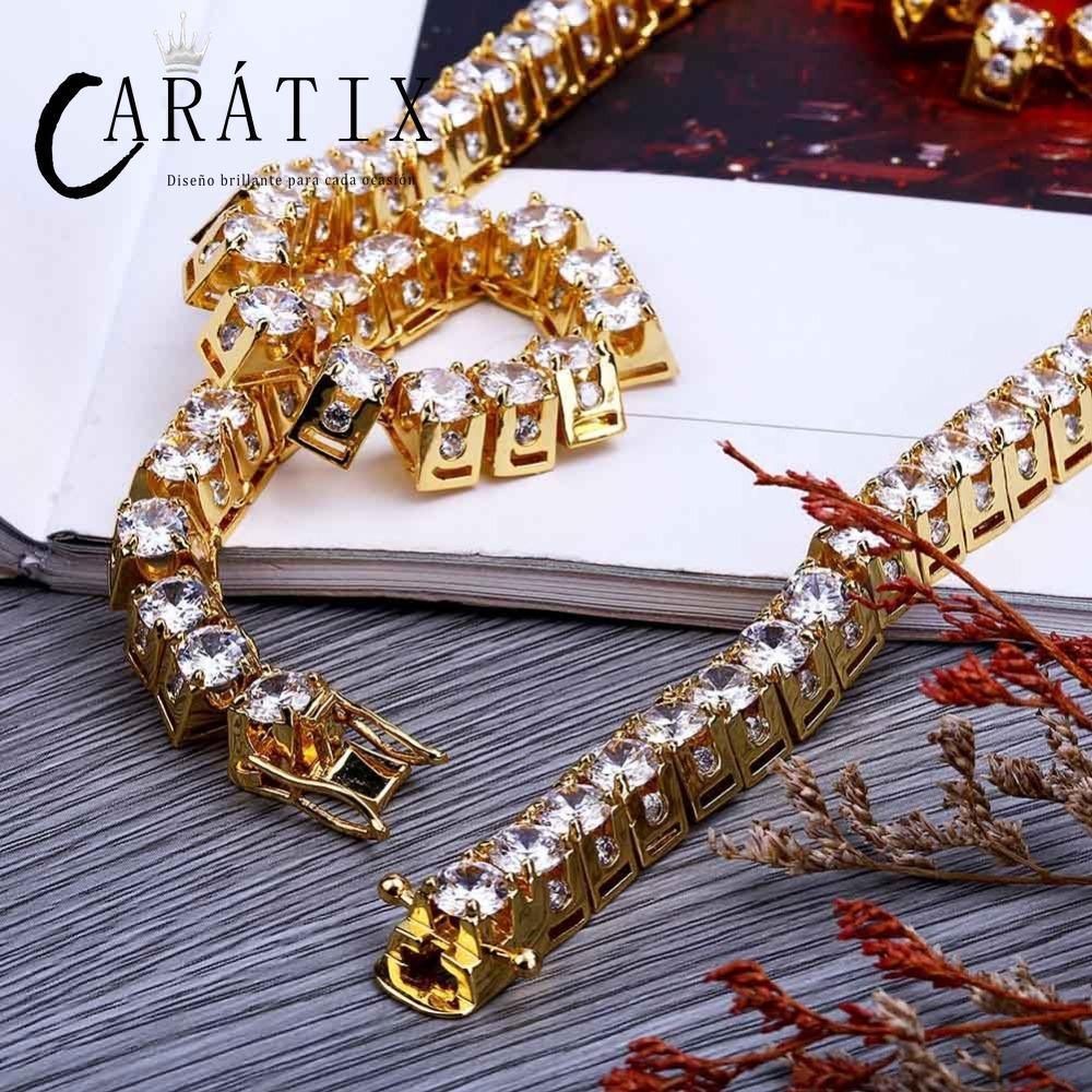 CARÁTIX 10mm Gold Iced Out CZ Tennis Chain Choker Necklace - CaratixJewelry