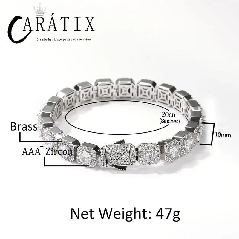 CARÁTIX 10mm Iced Out CZ Tennis Link Chain Bracelet & Necklace - CaratixJewelry