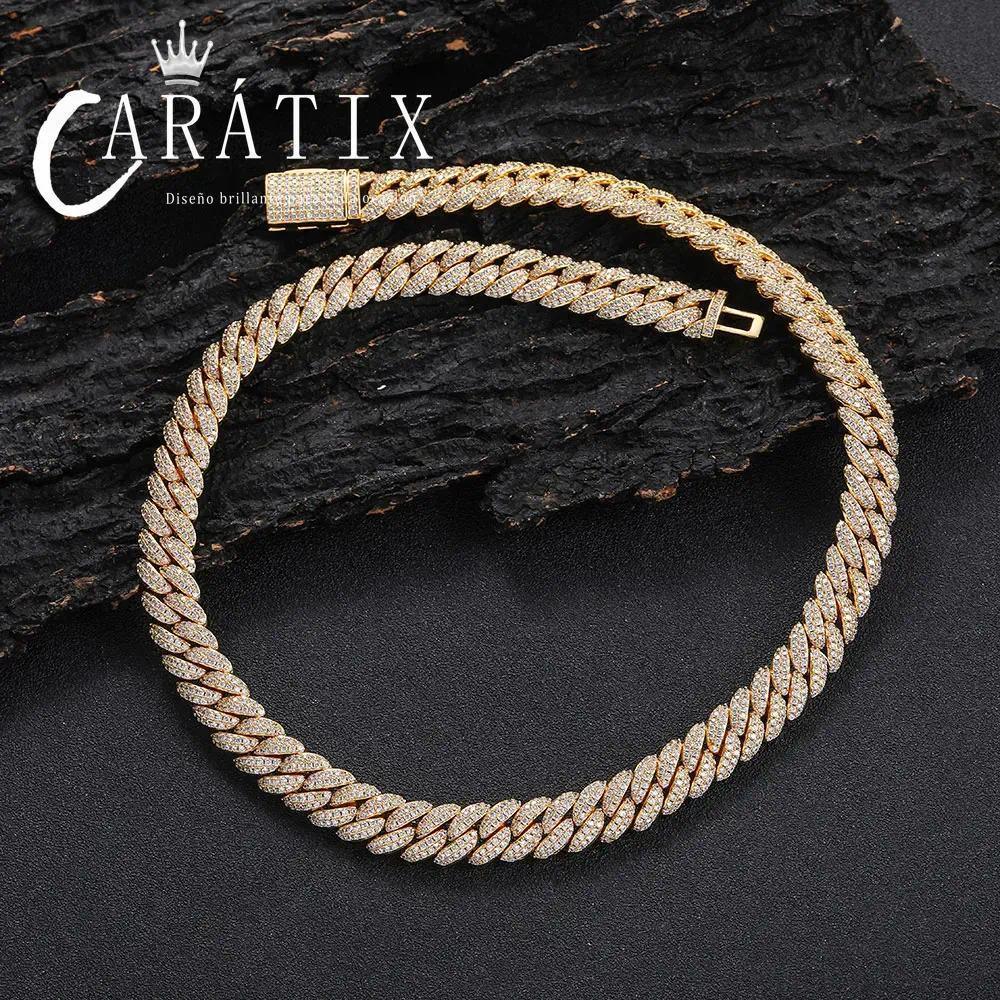 CARÁTIX 10MM Miami Cuban Chain Necklace – Luxury CZ Hip Hop Jewelry with Silver Plating for Men & Women - CaratixJewelry