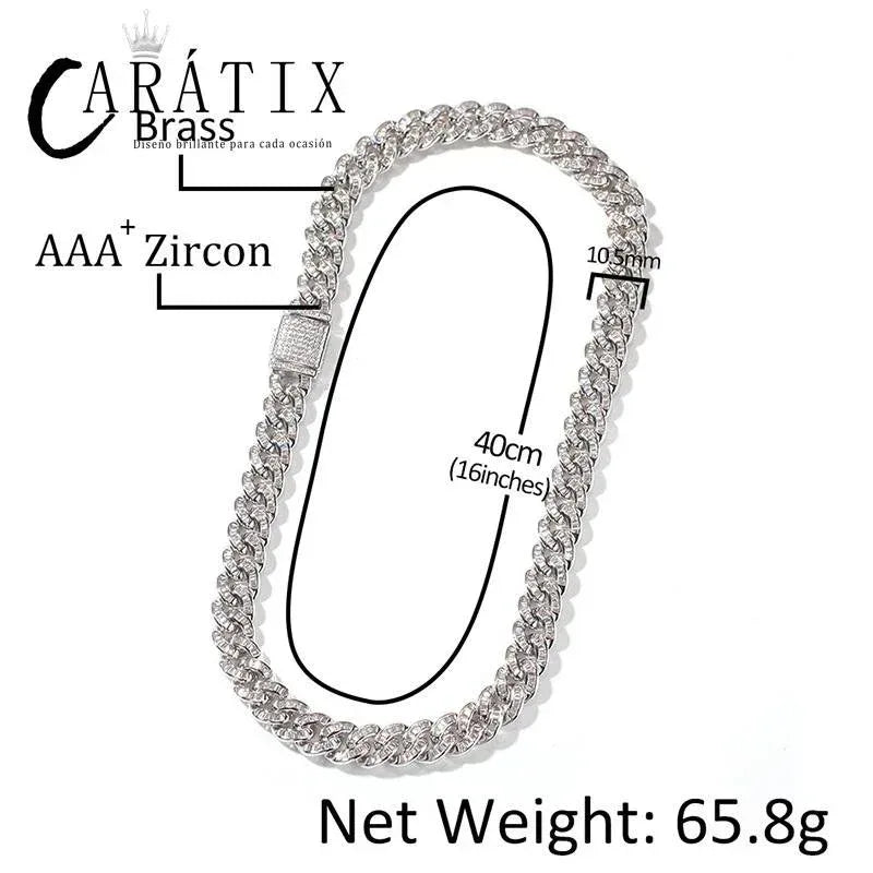 CARÁTIX 10mm Square CZ Cuban Chain - CaratixJewelry