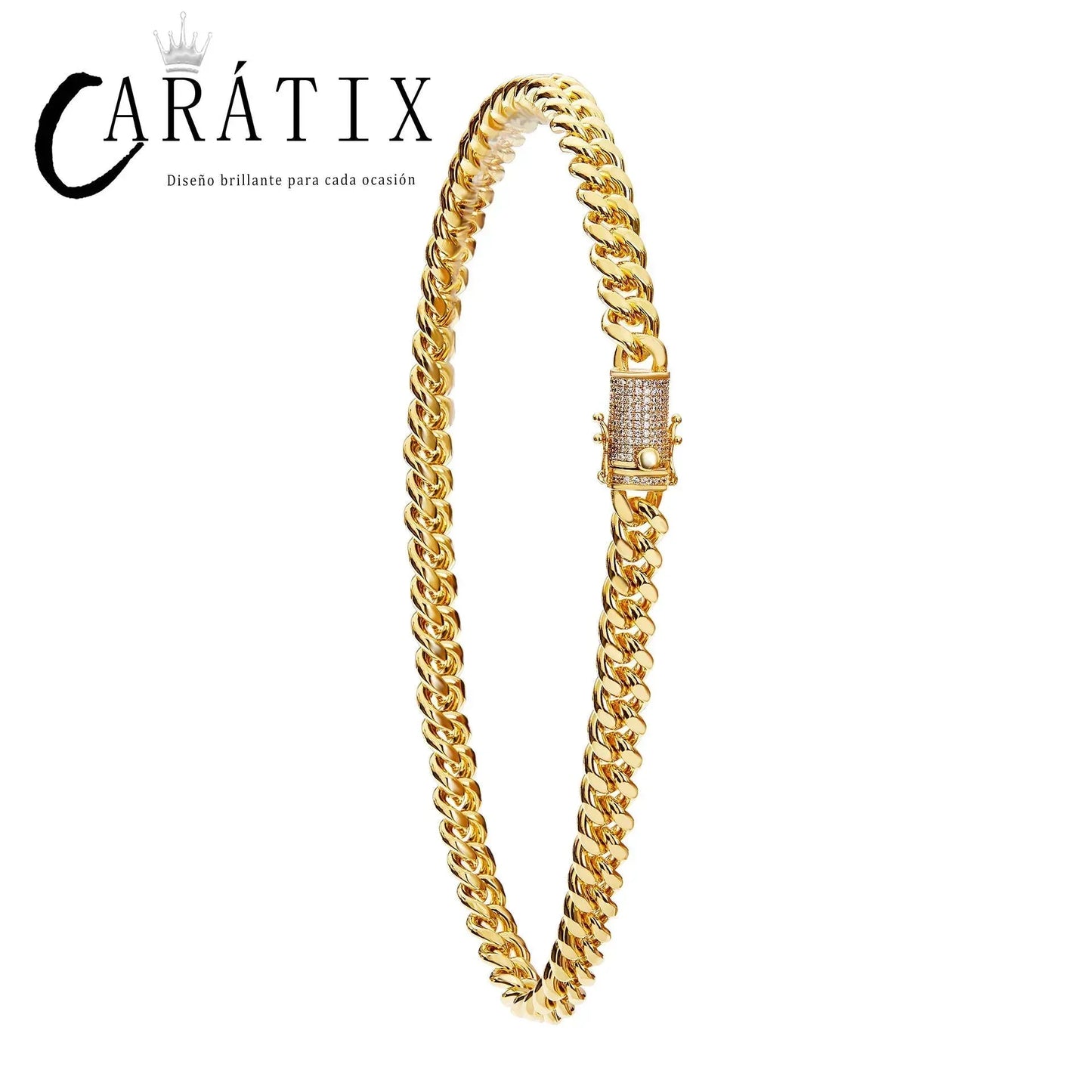 CARÁTIX 10MM Stainless Steel Miami Cuban Chain Necklace – Hip Hop Iced Out Jewelry with CZ Zircon for Men & Women - CaratixJewelry