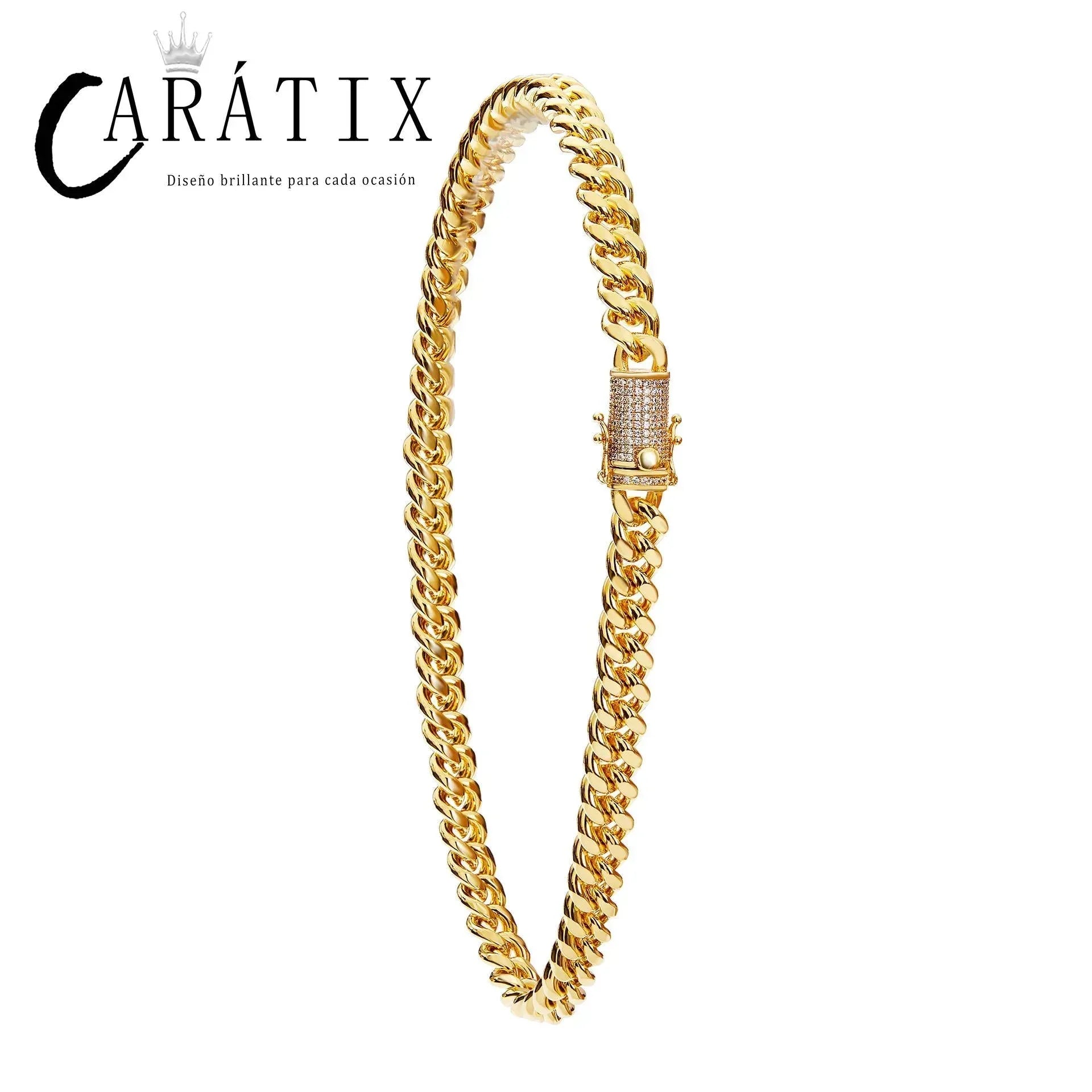 CARÁTIX 10MM Stainless Steel Miami Cuban Chain Necklace – Hip Hop Iced Out Jewelry with CZ Zircon for Men & Women - CaratixJewelry