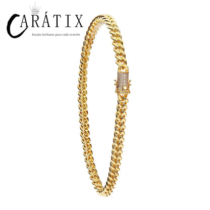 CARÁTIX 10MM Stainless Steel Miami Cuban Chain Necklace – Hip Hop Iced Out Jewelry with CZ Zircon for Men & Women - CaratixJewelry