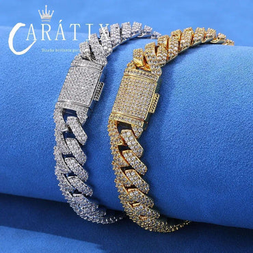 CARÁTIX 10MM Women's Cuban CZ Necklace & Hip Hop Men's Cuban Bracelet - CaratixJewelry