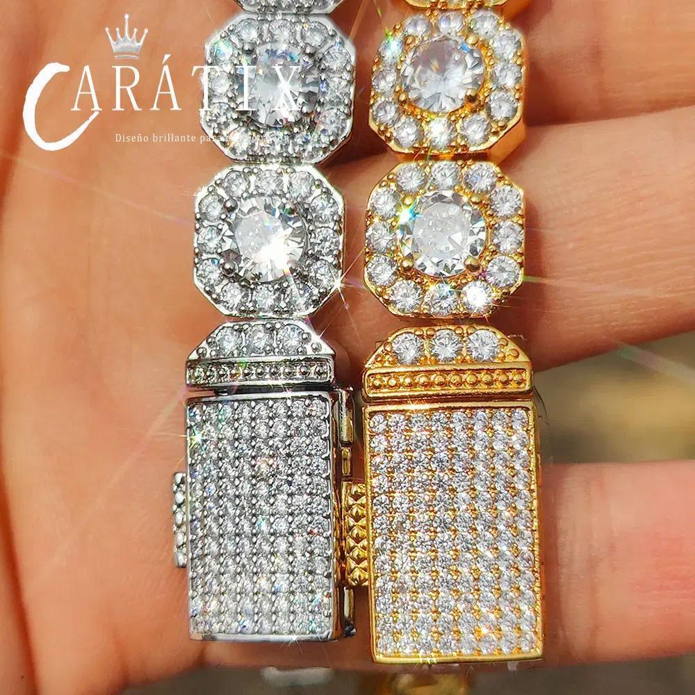 CARÁTIX 10mm/12mm Clustered CZ Tennis Chain Necklace – High-End Luxury Cubic Zircon Jewelry for Women - CaratixJewelry