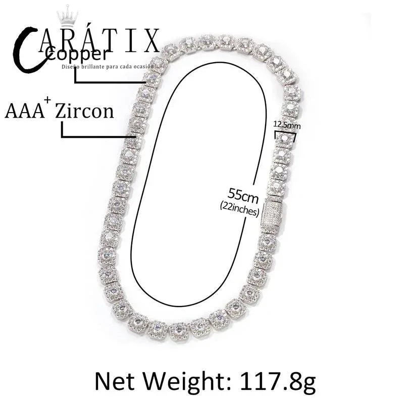 CARÁTIX 12.5mm Iced Out CZ Tennis Link Chain Bracelet & Necklace - CaratixJewelry