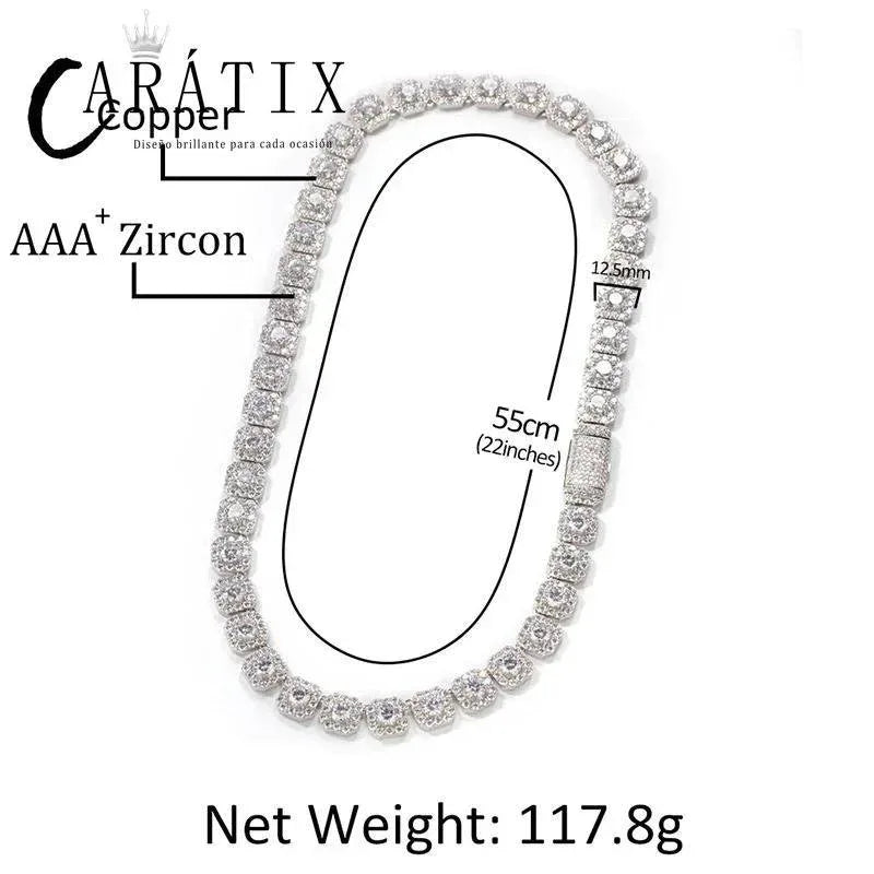 CARÁTIX 12.5mm Iced Out CZ Tennis Link Chain Bracelet & Necklace - CaratixJewelry