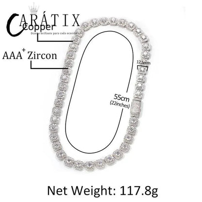 CARÁTIX 12.5mm Iced Out CZ Tennis Link Chain Bracelet & Necklace - CaratixJewelry
