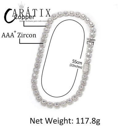 CARÁTIX 12.5mm Iced Out CZ Tennis Link Chain Bracelet & Necklace - CaratixJewelry