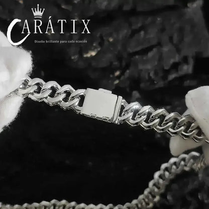CARÁTIX 12MM 2-Row Cuban Link Chain Necklace – Copper Hip Hop Jewelry with CZ Stones for Men & Women - CaratixJewelry
