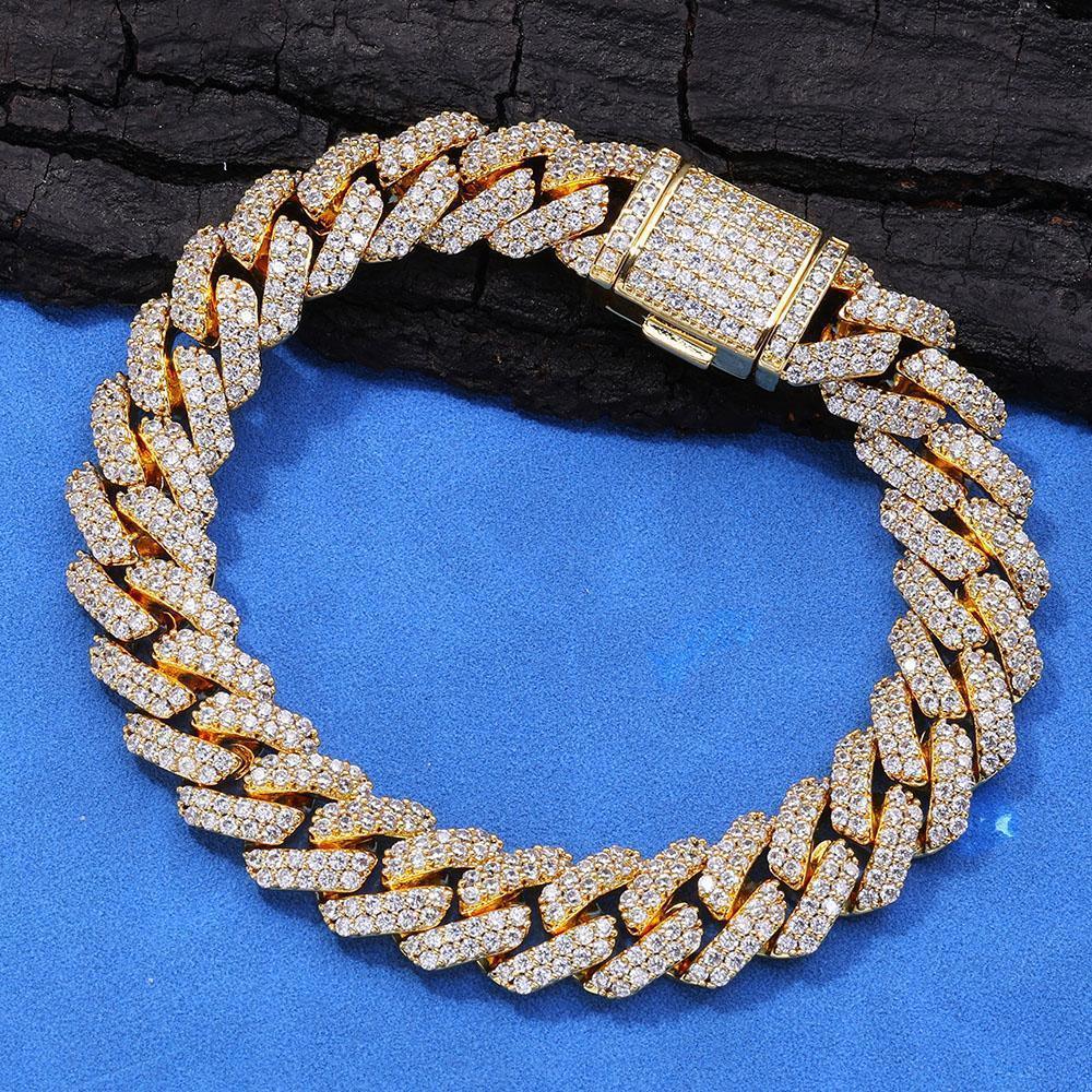 CARÁTIX 12MM 2-Row Miami Cuban Chain Necklace – Copper & CZ Iced Out Hip Hop Jewelry for Men & Women - CaratixJewelry