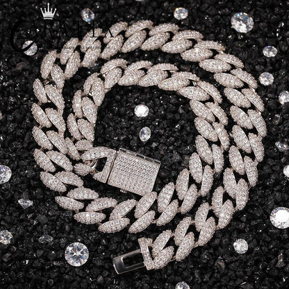 CARÁTIX 12mm 3-Row Cuban Chain | CZ Iced Out Hip Hop Necklace for Men - CaratixJewelry