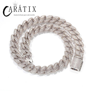 CARÁTIX 12mm 3-Row Cuban Chain | CZ Iced Out Hip Hop Necklace for Men - CaratixJewelry
