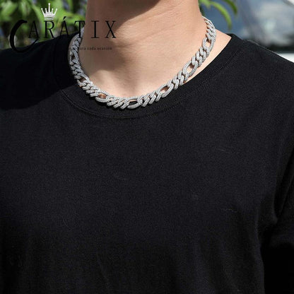 CARÁTIX 12mm 3:1 Cuban Chain 2-Row CZ - CaratixJewelry