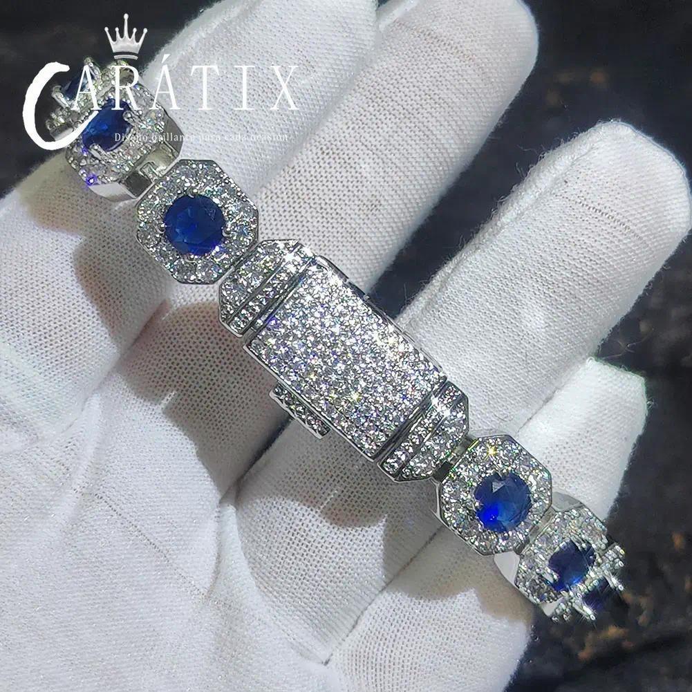 CARÁTIX 12mm Colorful CZ Cuban Link Choker – Brass Cluster Tennis Chain Necklace for Men - CaratixJewelry