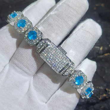 CARÁTIX 12mm Colorful CZ Tennis Bracelet – Luxury Silver-Plated Women’s Fashion Jewelry Bangle - CaratixJewelry