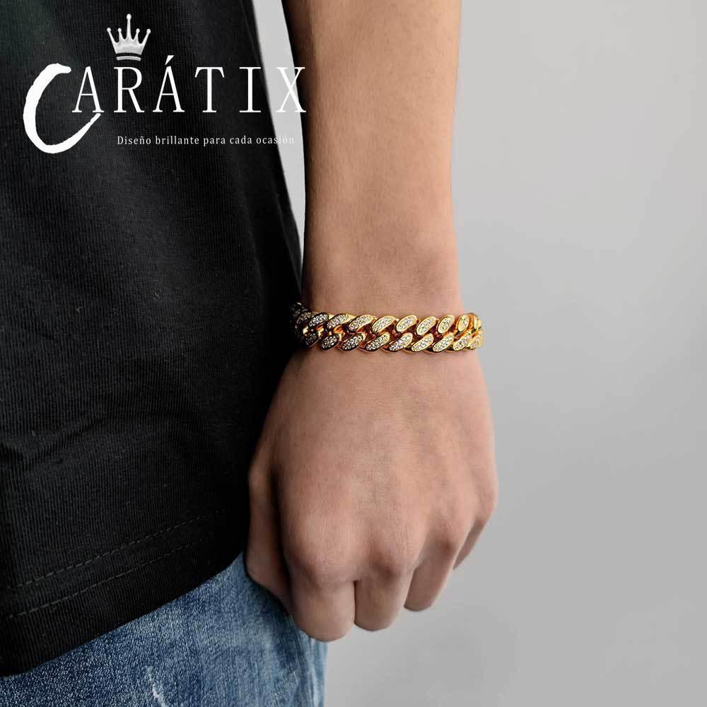 CARÁTIX 12mm Miami Cuban Link Chain Necklace – High Quality Bling Hip Hop Jewelry for Men | Iced Out Gift - CaratixJewelry