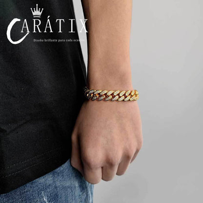 CARÁTIX 12mm Miami Cuban Link Chain Necklace – High Quality Bling Hip Hop Jewelry for Men | Iced Out Gift - CaratixJewelry