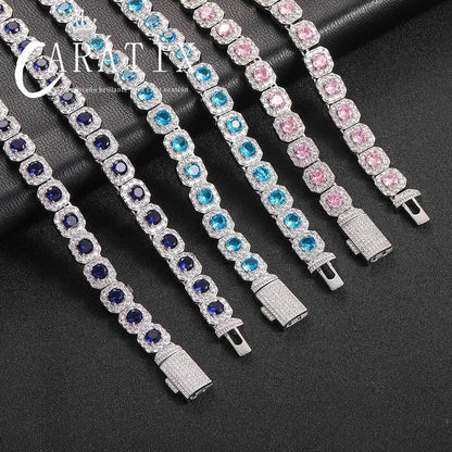 CARÁTIX 12mm Rainbow CZ Hip Hop Chain Necklace & Bracelet Set - CaratixJewelry