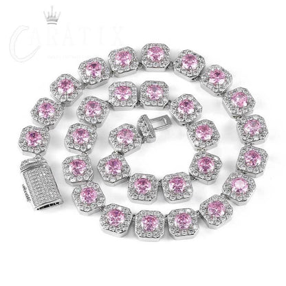 CARÁTIX 12mm Rainbow CZ Hip Hop Chain Necklace & Bracelet Set - CaratixJewelry