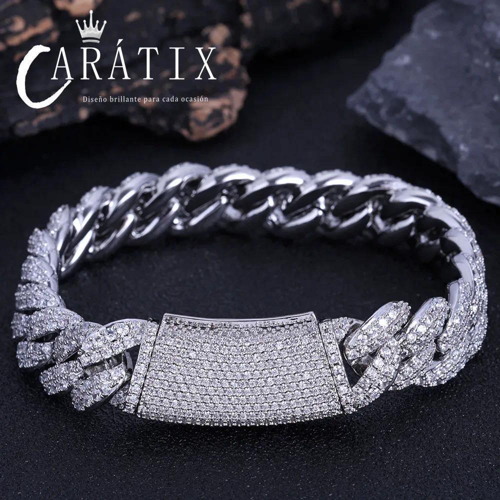 CARÁTIX 13MM 2-Row Cuban Chain Necklace – Hip Hop CZ Bubble Jewelry for Men & Women - CaratixJewelry