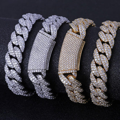 CARÁTIX 13MM 2-Row Cuban Chain Necklace – Hip Hop CZ Bubble Jewelry for Men & Women - CaratixJewelry