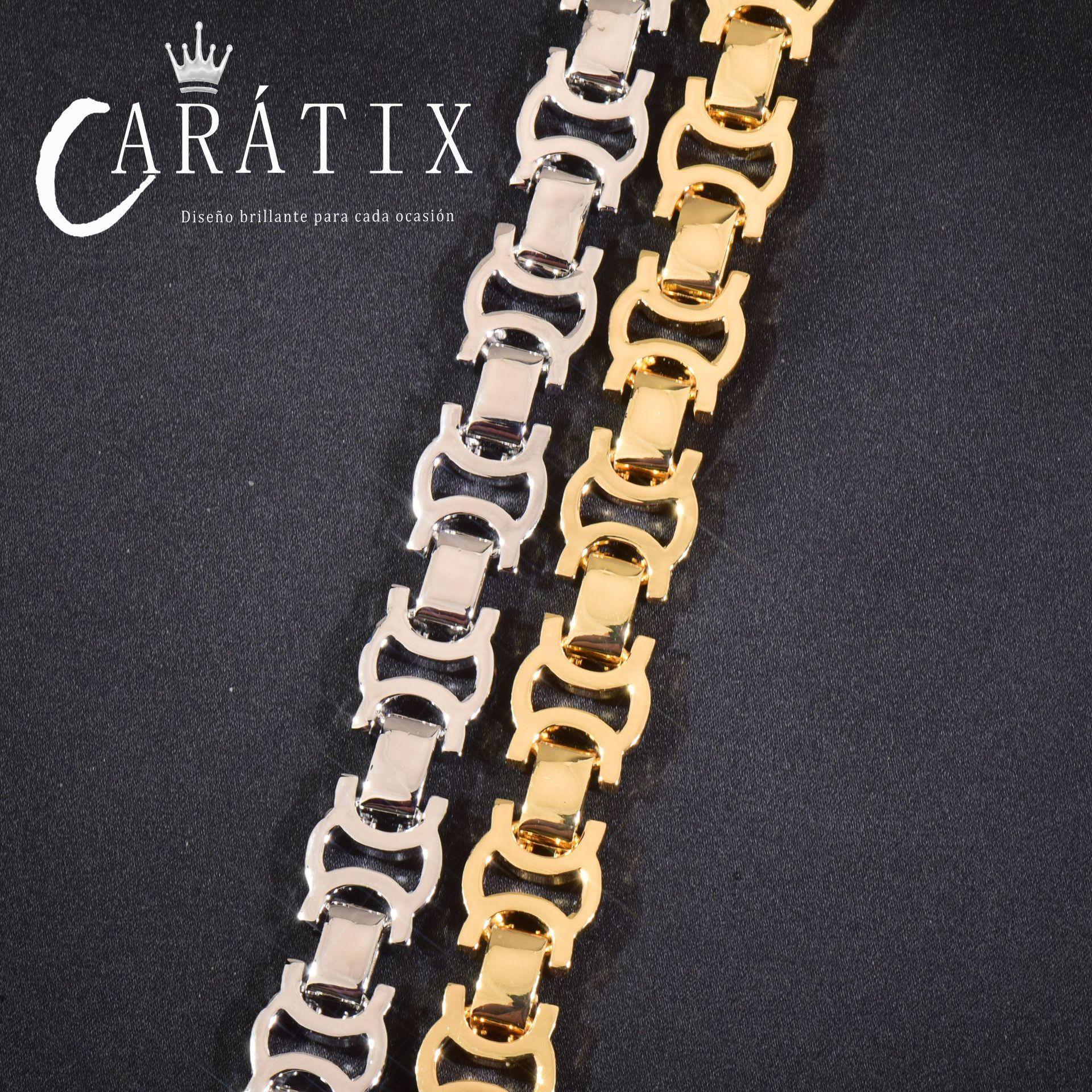 CARÁTIX 13mm Double C Chino Link Chain Necklace – Iced Out Hip Hop Cuban Chain Jewelry for Men | Creative Bling Design - CaratixJewelry