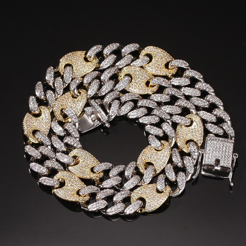 CARÁTIX 13mm Prong Cuban Chain | White AAA CZ Iced Out Hip Hop Necklace for Men - CaratixJewelry