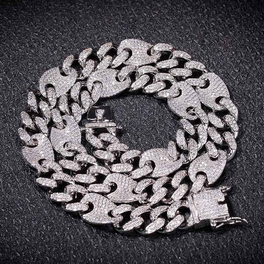 CARÁTIX 13mm Prong Cuban Chain | White AAA CZ Iced Out Hip Hop Necklace for Men - CaratixJewelry