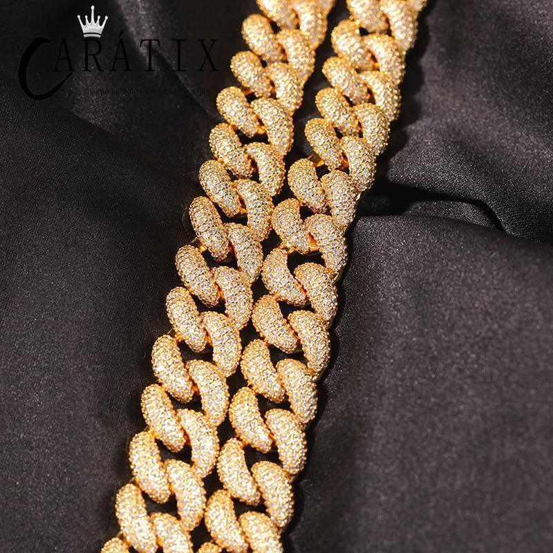 CARÁTIX – 14mm Hip Hop Solid Round Link Chain Necklace | Iced Out CZ Bling Jewelry for Men & Women, Rapper Street Fashion - CaratixJewelry