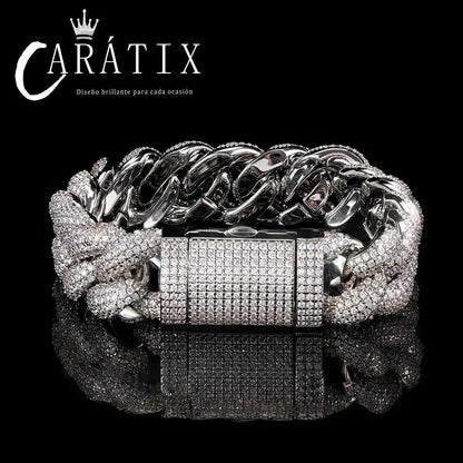 CARÁTIX – 14mm Miami Cuban Chunky Link Chain Necklace | Box Clasp CZ Bling Hip Hop Jewelry for Women - CaratixJewelry