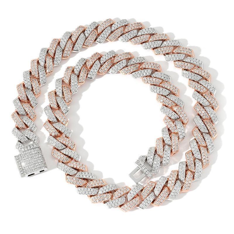 CARÁTIX 14mm Two Tone Cuban Chain | 5A+ CZ Iced Out Claw Set Hip Hop Necklace for Men - CaratixJewelry
