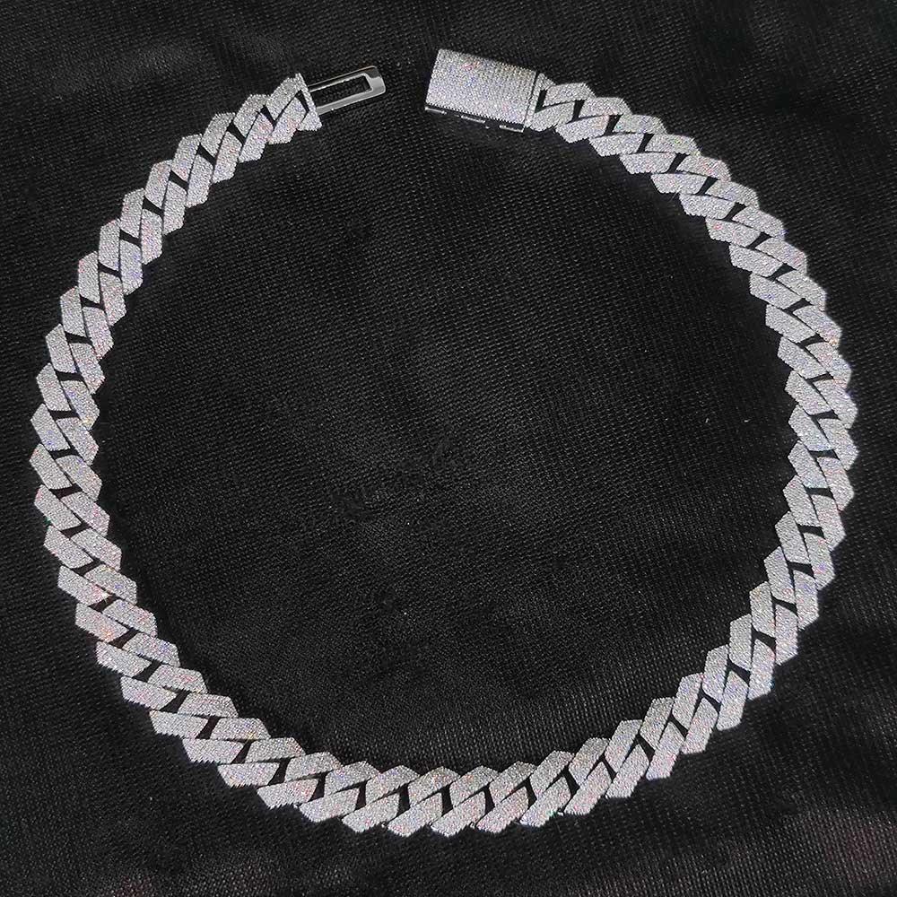 CARÁTIX – 15mm 4-Row Cuban Link Chain Necklace | White CZ Prong Hip Hop Jewelry for Men - CaratixJewelry