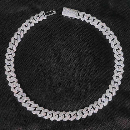 CARÁTIX – 15mm 4-Row Cuban Link Chain Necklace | White CZ Prong Hip Hop Jewelry for Men - CaratixJewelry