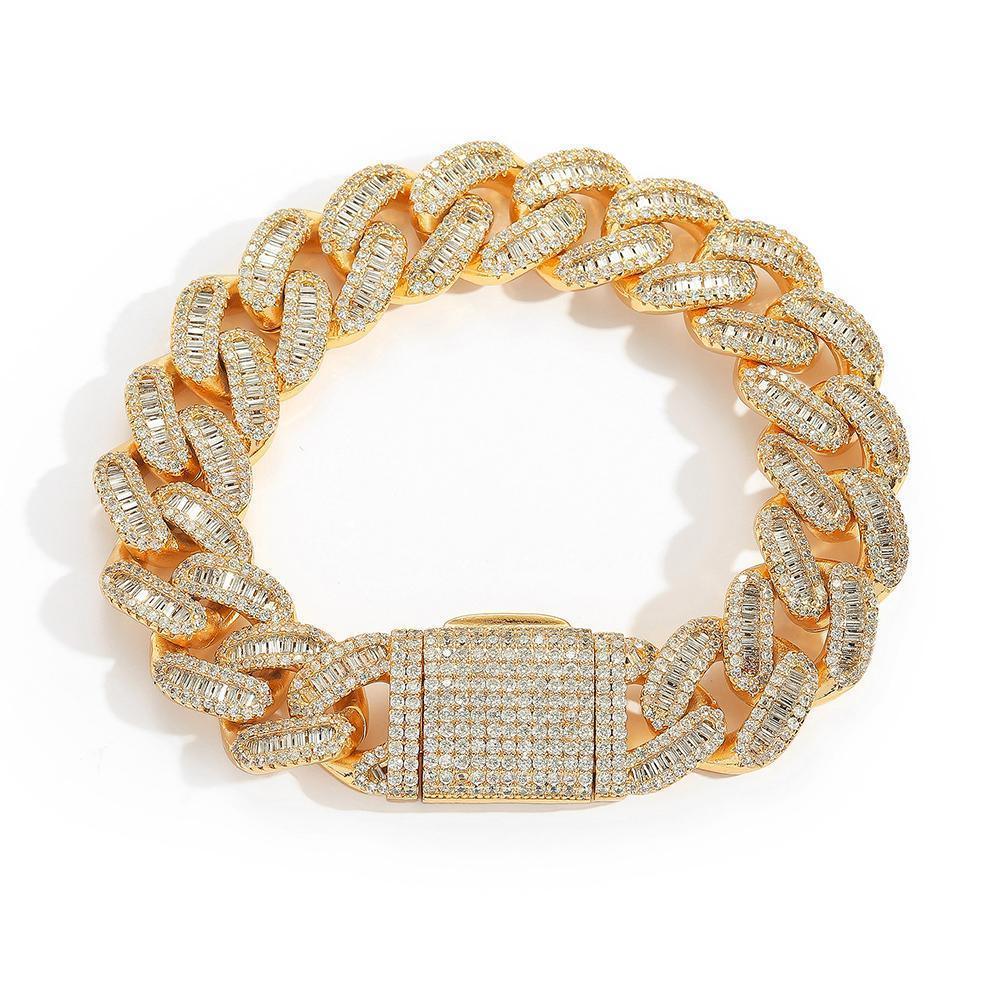 CARÁTIX 15MM Cuban Link Chain Necklace – Bling Hip Hop Jewelry with CZ Prong & Mixed Inlay Zircon for Men & Women - CaratixJewelry