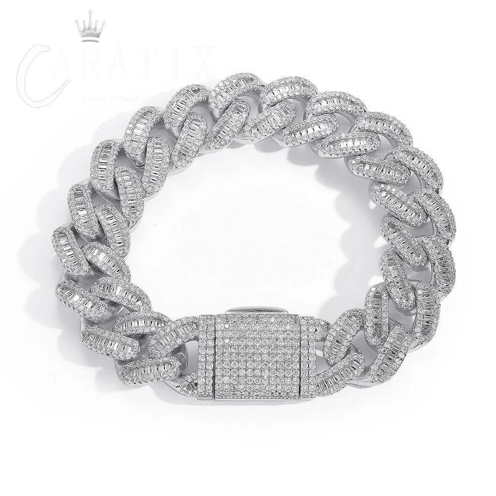 CARÁTIX 15MM Cuban Link Chain Necklace – Bling Hip Hop Jewelry with CZ Prong & Mixed Inlay Zircon for Men & Women - CaratixJewelry