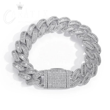 CARÁTIX 15MM Cuban Link Chain Necklace – Bling Hip Hop Jewelry with CZ Prong & Mixed Inlay Zircon for Men & Women - CaratixJewelry