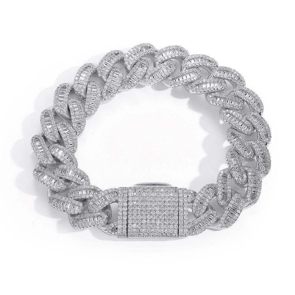CARÁTIX 15MM Cuban Link Chain Necklace – Bling Hip Hop Jewelry with CZ Prong & Mixed Inlay Zircon for Men & Women - CaratixJewelry