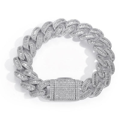 CARÁTIX 15MM Cuban Link Chain Necklace – Bling Hip Hop Jewelry with CZ Prong & Mixed Inlay Zircon for Men & Women - CaratixJewelry