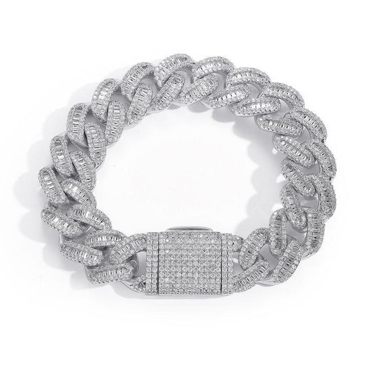 CARÁTIX 15MM Cuban Link Chain Necklace – Bling Hip Hop Jewelry with CZ Prong & Mixed Inlay Zircon for Men & Women - CaratixJewelry