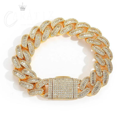 CARÁTIX 15MM Cuban Link Chain Necklace – Bling Hip Hop Jewelry with CZ Prong & Mixed Inlay Zircon for Men & Women - CaratixJewelry