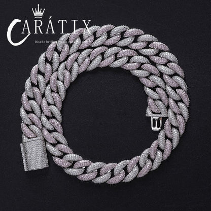CARÁTIX 15mm Cuban Miami Chain | Micro Paved CZ Iced Out Hip Hop Necklace for Men - CaratixJewelry
