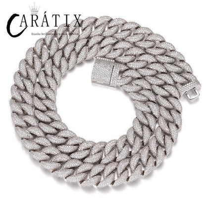 CARÁTIX 15mm Full CZ Cuban Chain | Iced Out Hip Hop Necklace for Men - CaratixJewelry