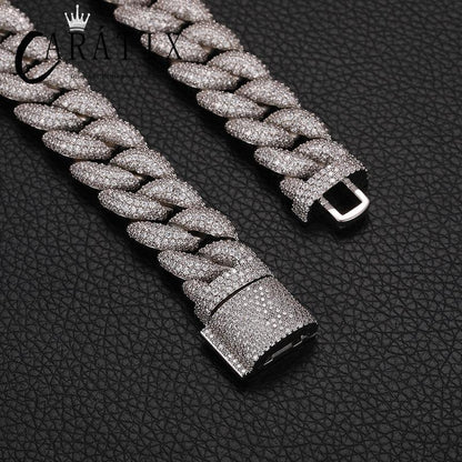 CARÁTIX 15mm Full CZ Cuban Chain | Iced Out Hip Hop Necklace for Men - CaratixJewelry