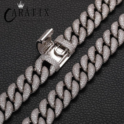 CARÁTIX 15mm Full CZ Cuban Chain | Iced Out Hip Hop Necklace for Men - CaratixJewelry