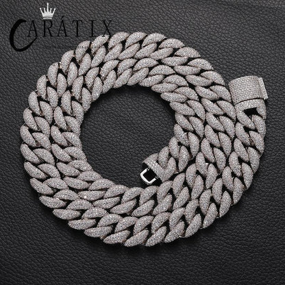 CARÁTIX 15mm Full CZ Cuban Chain | Iced Out Hip Hop Necklace for Men - CaratixJewelry