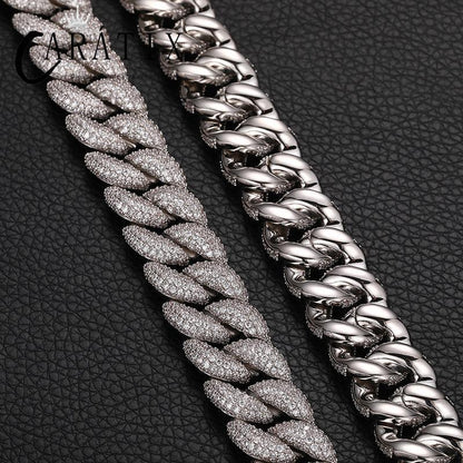 CARÁTIX 15mm Full CZ Cuban Chain | Iced Out Hip Hop Necklace for Men - CaratixJewelry