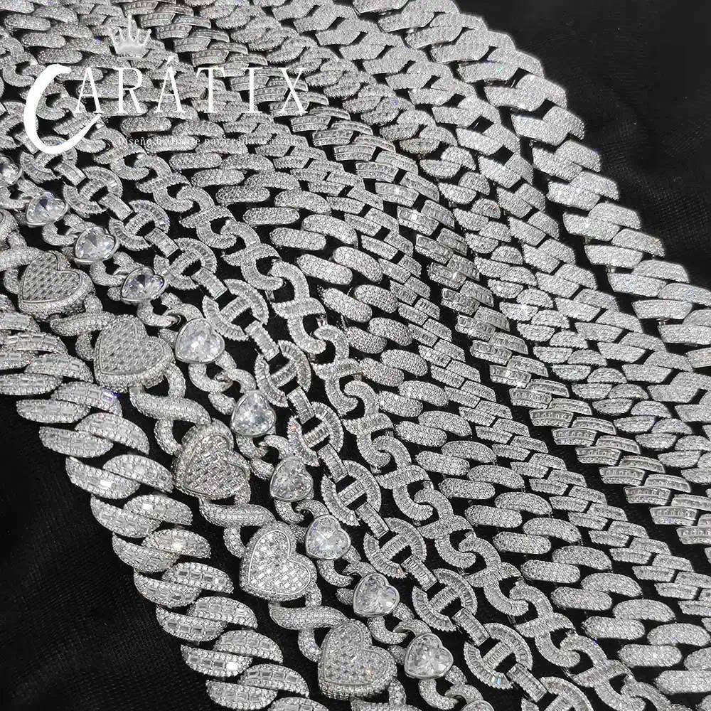CARÁTIX 15MM Heart Choker Necklace – Custom Brass Cuban Link with Zirconia, Hip Hop Jewelry for Women & Men - CaratixJewelry